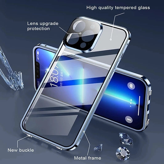 Double Sided Glass Snap Lock Case for IPhone